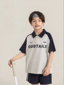 Boys Cotton Polo T-shirt Zippered