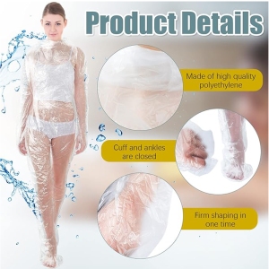 20 PCS Disposable Body Wrap PE Sauna Bath Plastic Bag Body Far Infrared Sauna Wrap for Women Men Spa Bathtub Weight Loss Detox
