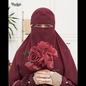 Khadijah Niqab by Mouza - Terbuat dari Wolpeach 2 Layer dengan Bandana Tanpa Lepas - Tersedia dalam 5 Warna Cantik!