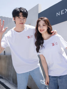 Áo Thun Cổ Tròn Tay Ngắn in Họa Tiết Trái Tim Màu Tương Đồng Dành Cho Cặp Đôi Mặc Dự Tiệc Cưới Thường Ngày Thoải Mái Thoáng Khí Mùa Hè
