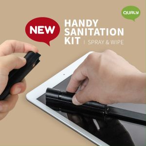 Spray and Wipe สเปรย์และที่เช็ดหน้าจอในชิ้นเดียวกัน ใช้ทำความสะอาดจอโทรศัพท์ ธนบัตร Qualy(ควอลี่)