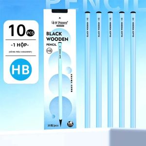 Bộ 10 Bút Chì Than Chì Đen HB 2B Vỏ Gỗ Thân Màu Sắc Dùng Cho Trường Học Thi Cử Văn Phòng Vẽ