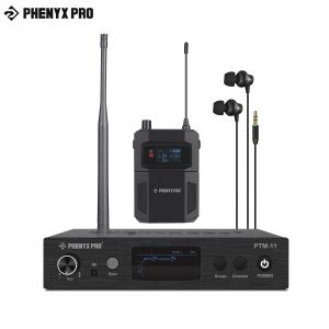 Phenyx Pro UHF ระบบหูฟังมอนิเตอร์ไร้สายโลหะไร้สาย IEM ตัวรับสัญญาณ Bodypack 50ความถี่ปรับได้เอาต์พูท 164ft
