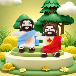 Jesus Plush Baby Soothing Breathing Toy Jesus Doll Plush Toy Four-Gear Adjustment Children Music Sleep Companion Toy Kids Xmas G