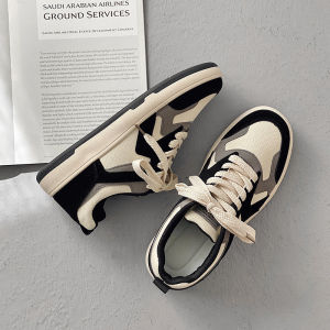 Breathable Casual Canvas Shoes for Men Trendy Hong Kong Style Low Top Mesh Lining Rubber Sole Board Shoes for Spring Fall