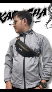 Tas Waistbag Selempang Pinggang Kompek Pria Waterproof Murah Kecil K004 Karasha Hitam