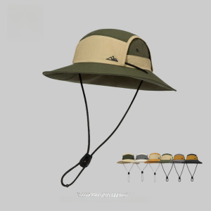 Outdoor Fishing UV Protection Sun Hat Womens Hiking Camping Mountain Climbing Large Brim Bucket Hat Casual Embroidered Cap