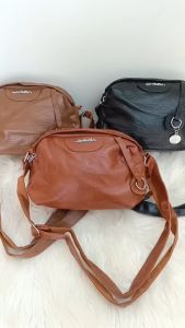 Tas Selempang Wanita Import Kulit Pu Sling Bag Cewek Crossbody Bbag Warna Hitam Cokelat Khaki D82583J 8258 62076 2076
