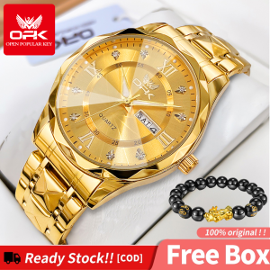 OPK Watch For Men Waterproof 2024 Original Casual Wrist Watches Fashion Luxury Stainless Strap Calendar Luminous Quartz Mens Clock