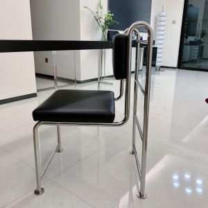 Middle Ancient Designer Stainless Steel Restaurant Dining Chair Living Room Balcony Classy Seat Hotel Coffee Shop Backrest Leisure Chair