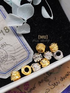 DIY Handmade Accessories Import 18K Gilded Copper-Plated Gold Platinum Asymmetrical Texture Yarn Ball Transfer Beads String Ornament Beads