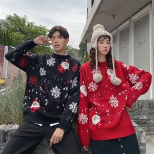 Christmas Sweater for Women and Men Wear Santa Claus Sweater Loose Thick Couple Christmas Sweater