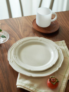 Đĩa Tròn Sứ Sáng Tạo Của Bốn Tháng Màu Trắng Cao Cấp Dùng Cho Gia Đình Sáng Nướng Tráng Men Dưới Nhiệt Độ Cao Dùng Cho Người Lớn