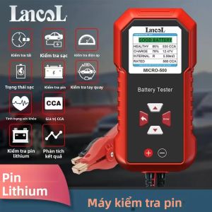 Máy Kiểm Tra Ắc Quy Ô Tô Lancol Micro 500 12V LED Hiển Thị Dụng Cụ Chẩn Đoán Cho Ắc Quy Axit Chì & Lithium 40-3000 CCA