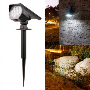10 LED Solar Spotlights Cool White Outdoor Landscape Lights Adjustable Solar Powered Spot Lights for Garden Yard