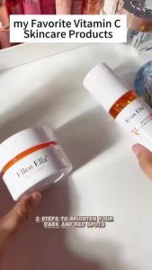 Ellen Ella New Upgraded Vitamin C Brightening Cream And Vitamin C Serum For Dark Spots and SPF 50 Sunscreen Whitening Set Anti Aging Whitening Moisturizer