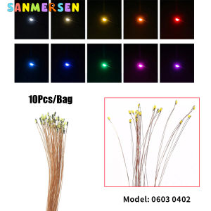 10pcs 0402 0603 SMD Lamp Wired Micro Led Pre-Soldered Micro Litz Wired Chip 20cm 3V Railway Model Scenes