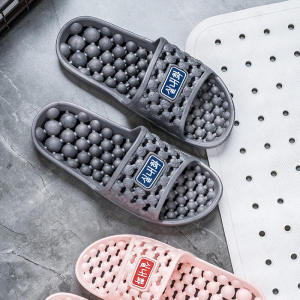 รองเท้าแตะบ้านพื้นยางนุ่มแบบมีพื้นรองรับการนวดสำหรับผู้ชายและผู้หญิง ทรงโปร่ง ระบายอากาศได้ดี แห้งเร็ว กันน้ำ กันลื่น รองเท้าแตะในร่ม