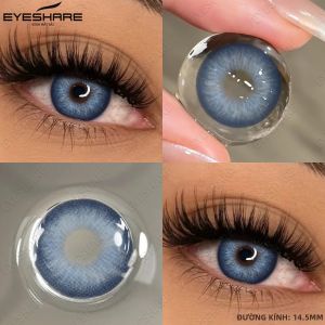 Lens Kính Áp Tròng Màu Xanh Tự Nhiên EYESHARE Chất Liệu HEMA Mềm Dùng Hàng Năm Màu Xanh Lá Trang Điểm Làm Đẹp Mắt.
