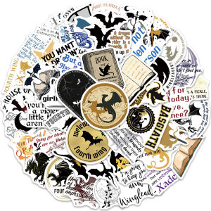 BỘ 50 Fantasy Fourth Wing Hoạt Hình Dán Chống Thấm Nước DIY Graffiti Cho Hành Lý Laptop Xe Đạp Du Lịch-Hỗn Hợp Chất Liệu Quà Tặng