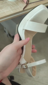 3.5inch White Heels Korean Heels for women thick heels sandals Waterproof Platform White heels