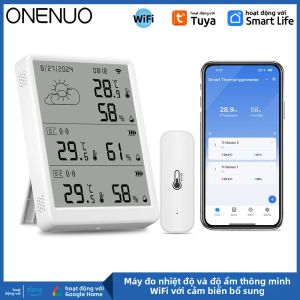 Bộ Cảm Biến Nhiệt Độ Và Độ Ẩm Thông Minh Tuya WiFi Với Cổng Wi-Fi Cảm Biến Nhiệt Độ 433MHz Cảnh Báo Qua Ứng Dụng - Giám Sát Khí Hậu Gia Đình