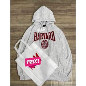 HOODIE  HARVARD VERITAS SABLON MAROON FULL TAG BONUS TAS