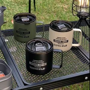 แก้วกาแฟ CLS Outdoor เก็บอุณหภูมิ สแตนเลส พร้อมฝาปิด ดื่มได้ 350 Ml. สินค้าพร้อมส่งจากไทย