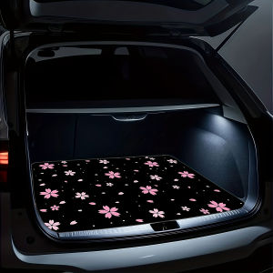 VIKAMA Cherry Blossom Trunk Mat Japanese Style Wear Resistant Non Slip Universal Cargo Liner