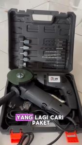 BSW Paket Gerinda 4 in + Bor 10 mm set Koper - Gerinda Dan Bor Listrik Koper Set Mata Bor