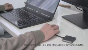kebidumei | KEBIDUMEI USB C To Dual HDMI HUB Splitter 4 in 1 USB Docking Station PD 4K 30Hz Screen Expansion Displayer Converter For Laptop