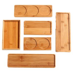 Rectangular Bamboo Wood Tray Japanese Style Solid Wood Sushi Fruit Tray Seasoning Bottle Bottom Board Dining Utensils Dish