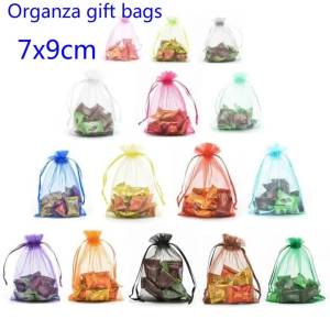 10pcs (17x23cm) Drawable Organza Candy Gift Bags Jewelry Storage Pouches Wedding Party Christmas Favor Transparent Organza Bags