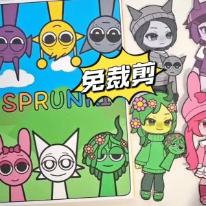 No-Cut Rhythm Box Sprunki Quiet Book Girls Fun Dress-Up Toy DIY Stress Relief Play Material Creative DIY Handmade Craft Toy