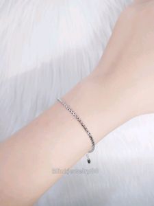 Gelang Titanium Rantai Italy Silver Model Simple