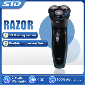 SID 3D Shaver for Men Rechargeable Wet & Dry Professional Razor with Pop-up Trimmer for Beard Styling Sideburns Cleaning