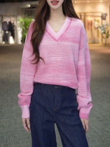 QINGNAER | Slenderizing Casual Round Neck Long Sleeve Loose Knitwear