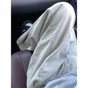 Retro Washed Mud Color Jeans Loose Casual Straight Leg Wide Leg Pants Mens Jeans Youth Trendy Summer Long Trousers