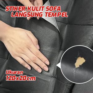 Kulit Kursi Sofa Tempel Perekat Ukuran 20 x 120 cm Sticker Stiker Leather Sintetis Repair Berkualitas Import Untuk Pelapis Perbaikan Penambal Lubang Sobek Sopa Ruang Tamu Jok Mobil Motor dan Furniture Berlubang Tahan Air Perekat Meteran 1 Roll