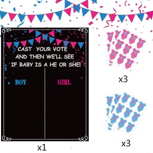 Gender Reveal Boy Or Girl Voting Game Board With Stickers Newborn He Or She Vote Poster Baby Shower Birthday Party Decoration