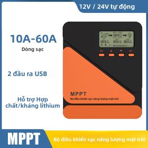 Bộ Điều Khiển Sạc Năng Lượng Mặt Trời MPPT 10A/20A/40A/60A Cho Pin 12V/24V Tự Động Hỗ Trợ Lithium Tối Đa 50V/100V Bảng Điều Khiển Sạc Pin PV