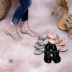 Ladova ZELDA Sandal Heels Hak Kaca 5 cm Jelly Party Andin Kepang Azzani Glamour dan Elegan