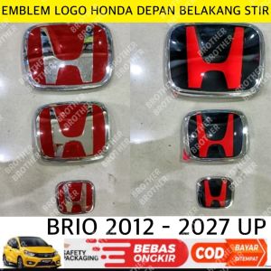 Emblem Logo Honda Brio 2012 2016 2018 2023 2024 2025 2026 2027 Depan Belakang Stir Hitam Merah Chrome