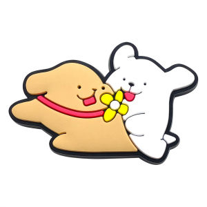 Bandai | 1/10Pcs Cute Cartoon Line Dog Puppy PVC Rubber Shoe Charms For Slides Sandals DIY Custom Accessories Clog Decoration Gift No MOQ