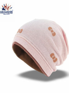 Girls Knitted Hat Pure Cotton Warmth Cover Head Cap Double Layer Breathable Fashionable Autumn Winter Knitwear for Kids