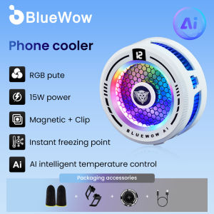 BlueWow Smartphone Cooler - Semiconductor Refrigerator for Mobile Gaming Live Streaming and Heat Dissipation Back Clip