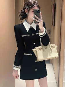 DANTING | Elegant Black Waist-Cinching Dress