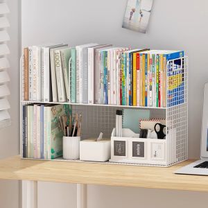 ชั้นวางหนังสือแบบตั้งสำหรับโต๊ะทำงาน ชั้นวางของหลายชั้น ชั้นวางหนังสือเด็ก ชั้นวางหนังสือแบบเรียบง่าย ชั้นวางของสำหรับบ้าน ชั้นวางของสำหรับโต๊ะทำงาน