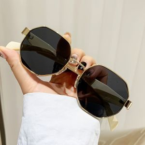 New Retro Metal Frame Polygonal Metal Retro Round Glasses Fashionable and Trendy Sunglasses