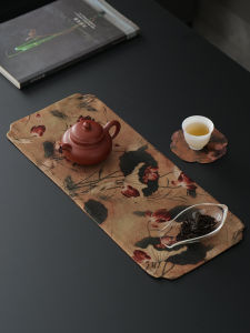 Large Size Double-Sided Tea Mat Waterproof Zen Dry Pounding Tea Cloth Cup Mat Chinese Gongfu Tea Set Accessories Traditional Chinese Style